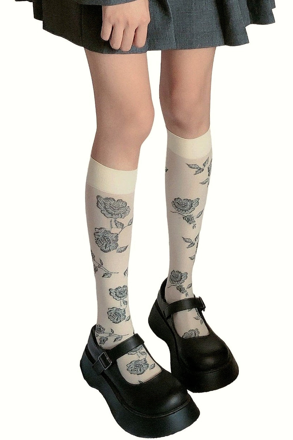 Y2k Vintage Rose Knee Socks