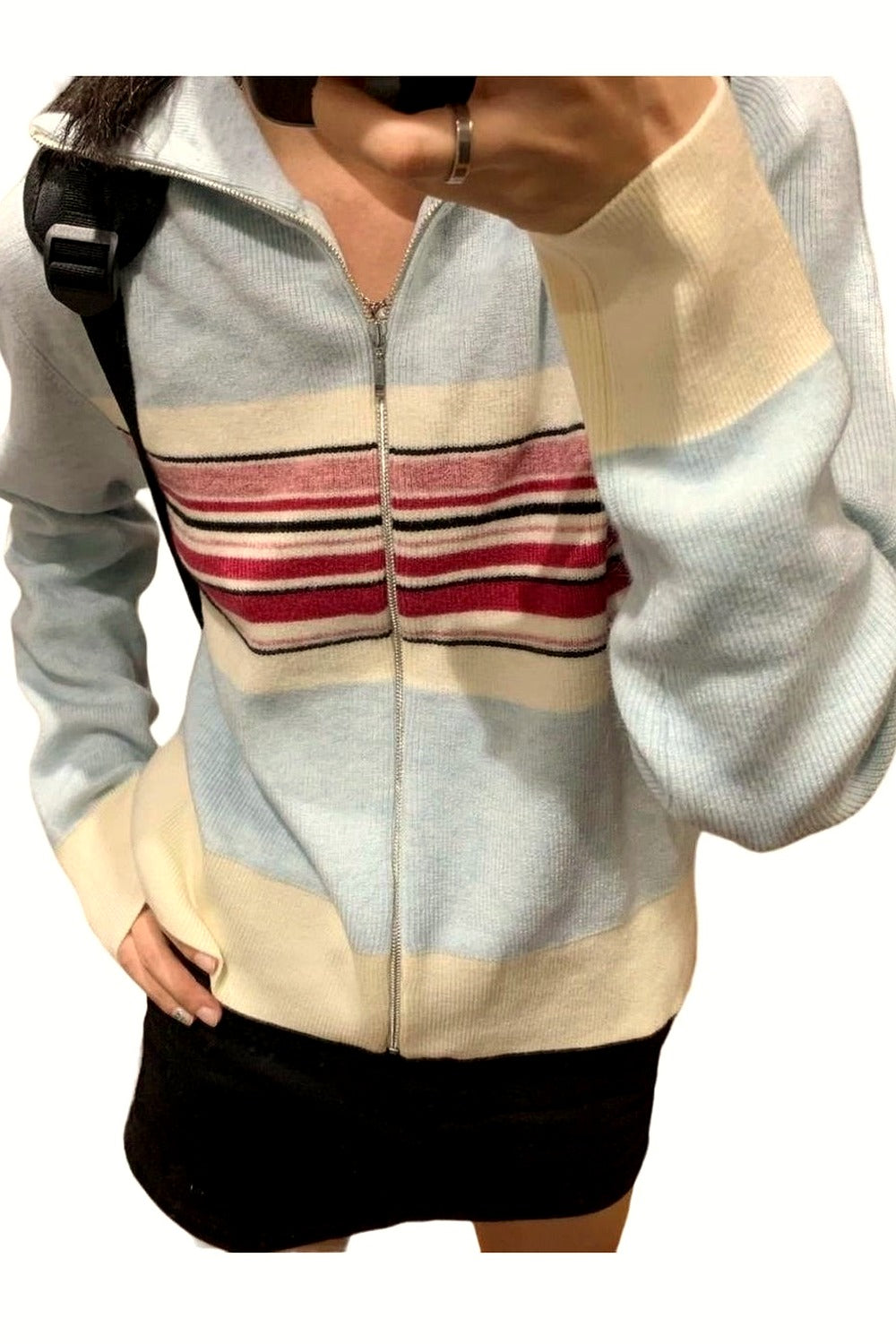 Y2k Vintage Striped Casual Cardigan