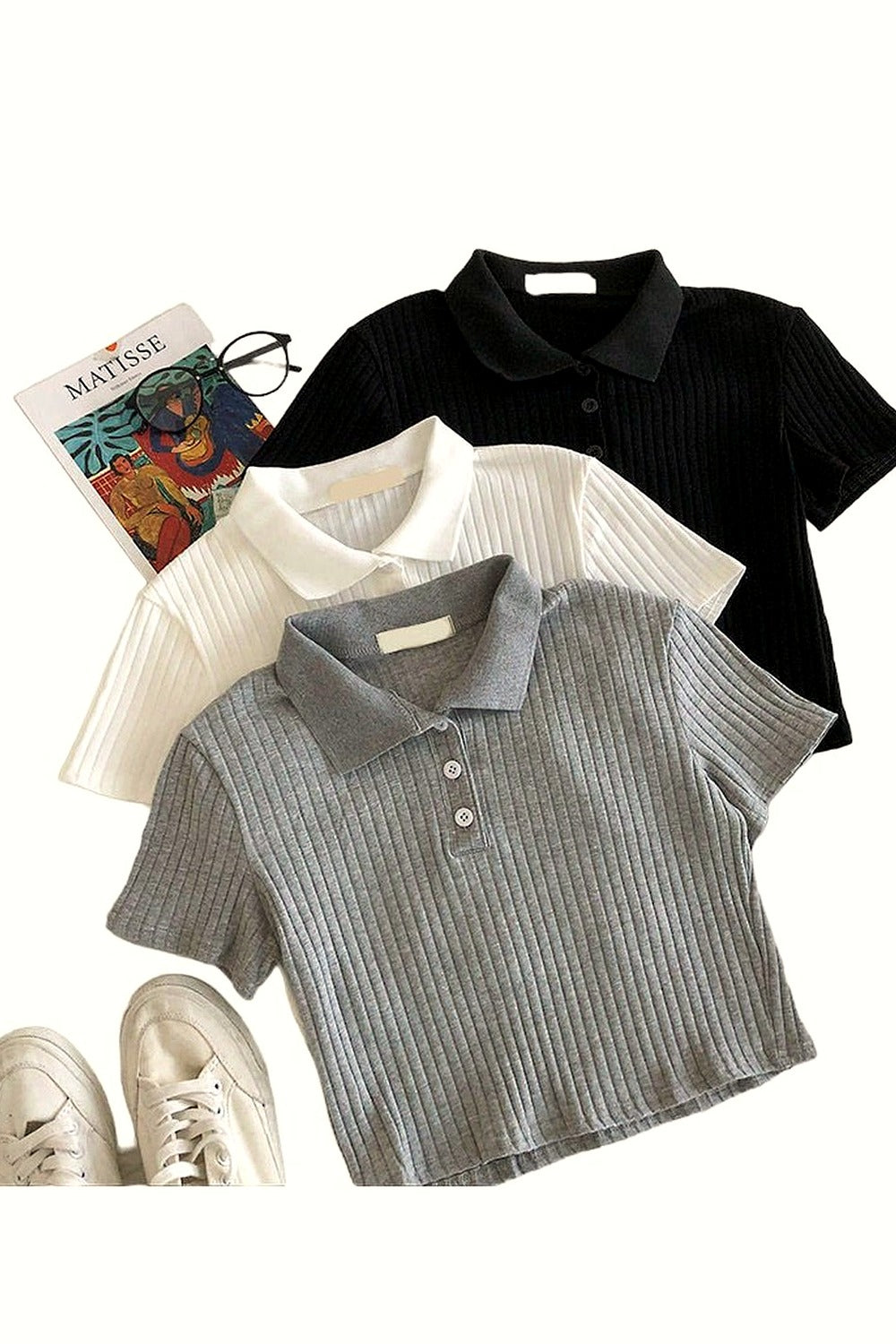 Y2k Youth Cropped Knitted Blouse
