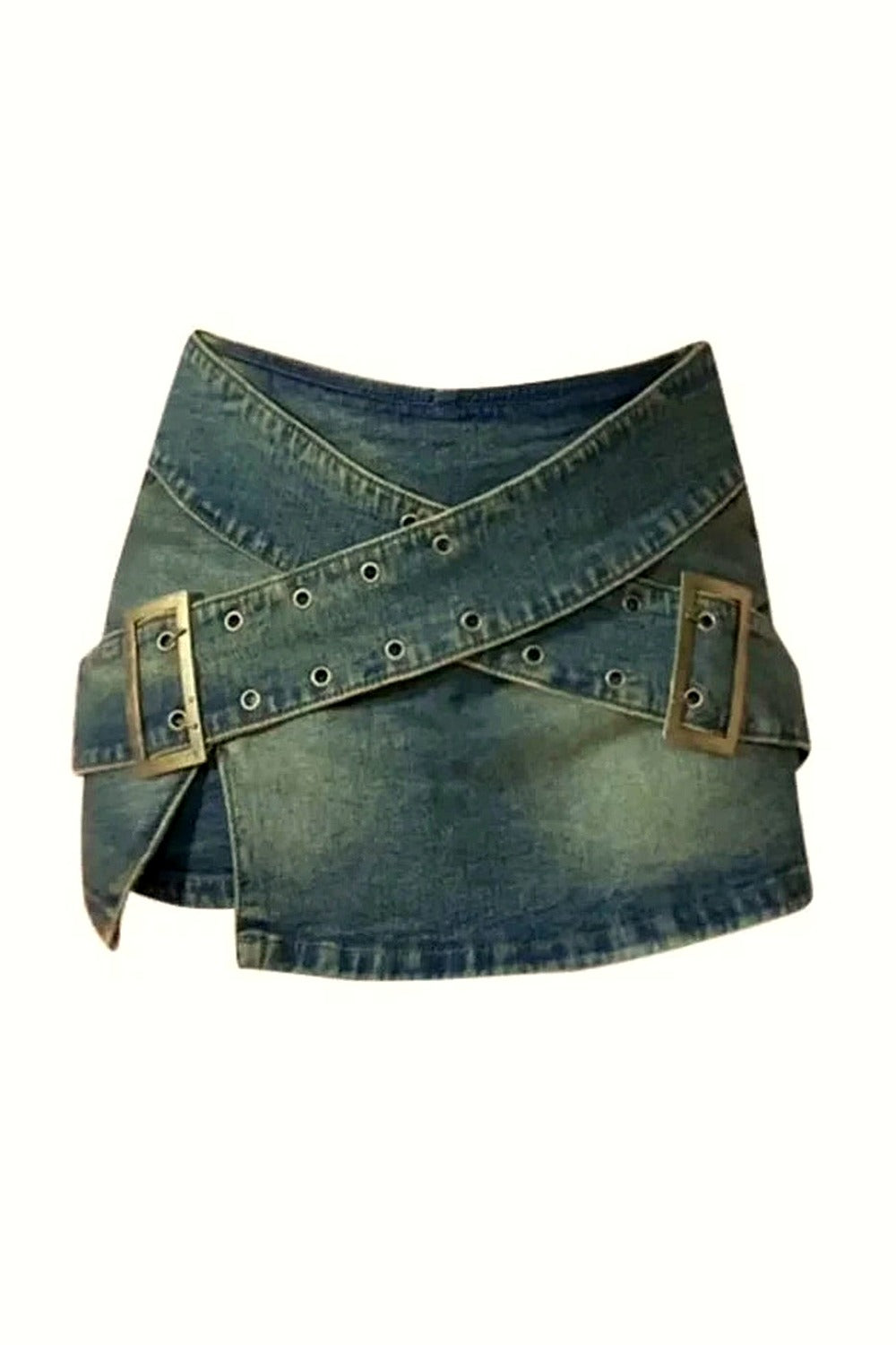 Y2k Zipper A-Line Denim Skirt