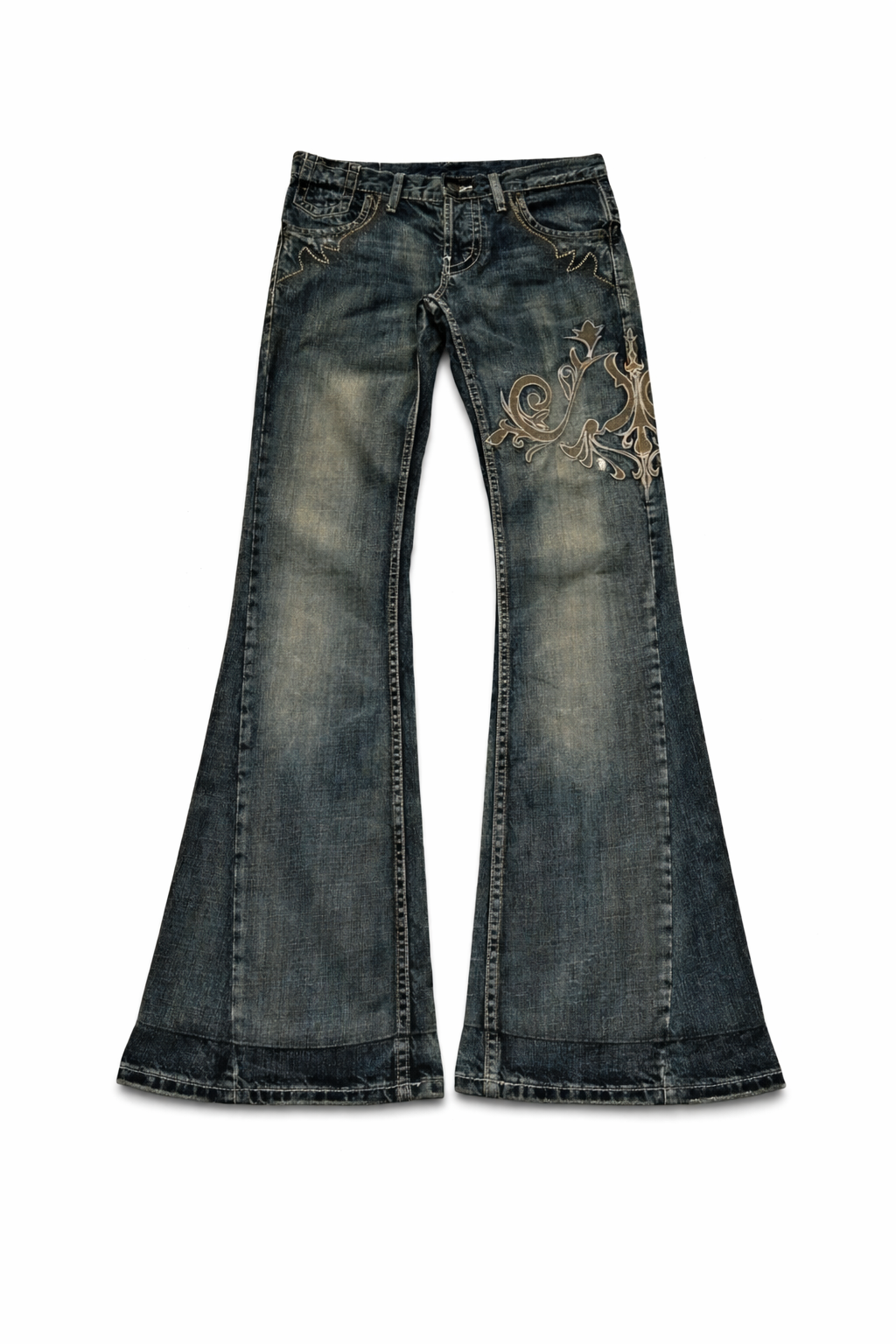 Embroidered Vintage Flare Jeans