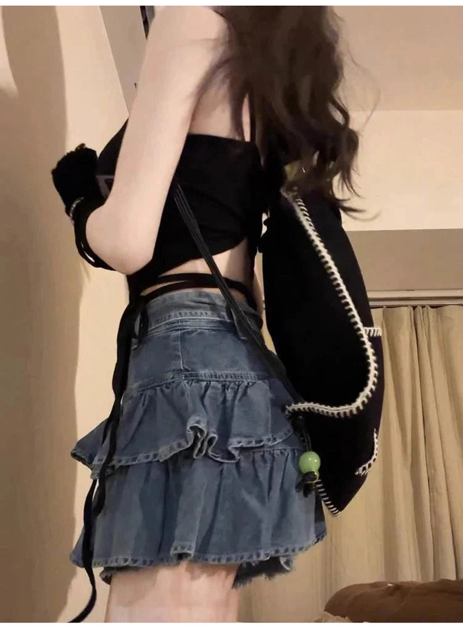 Y2k 2000s Denim Mini Skirt