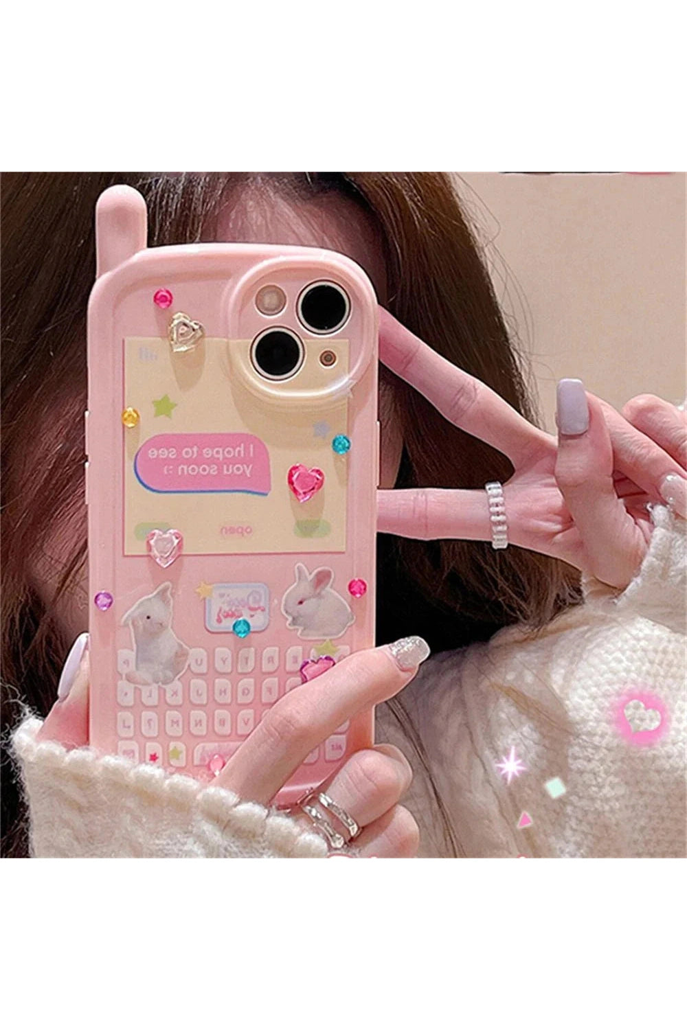 Y2k 3D Rabbit Korean iPhone Case