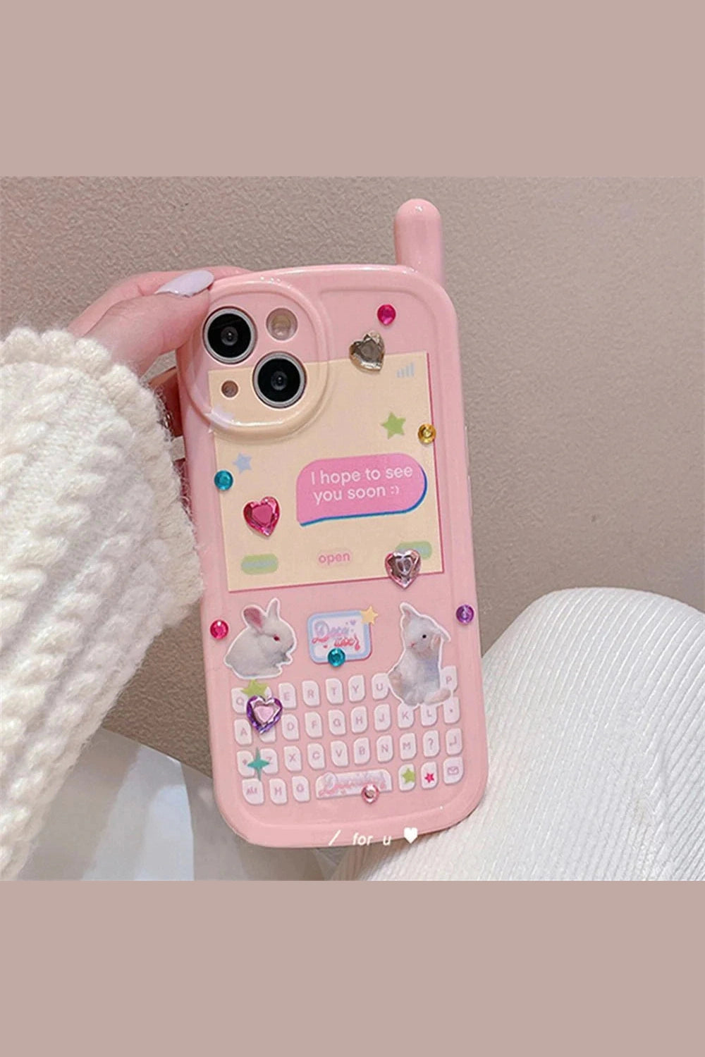 Y2k 3D Rabbit Korean iPhone Case