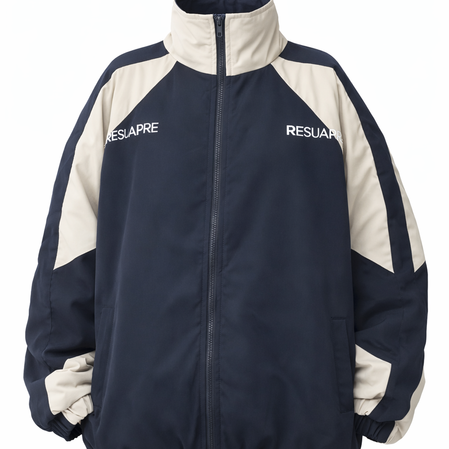 Two-Tone Oversized Windbreaker Jacket
