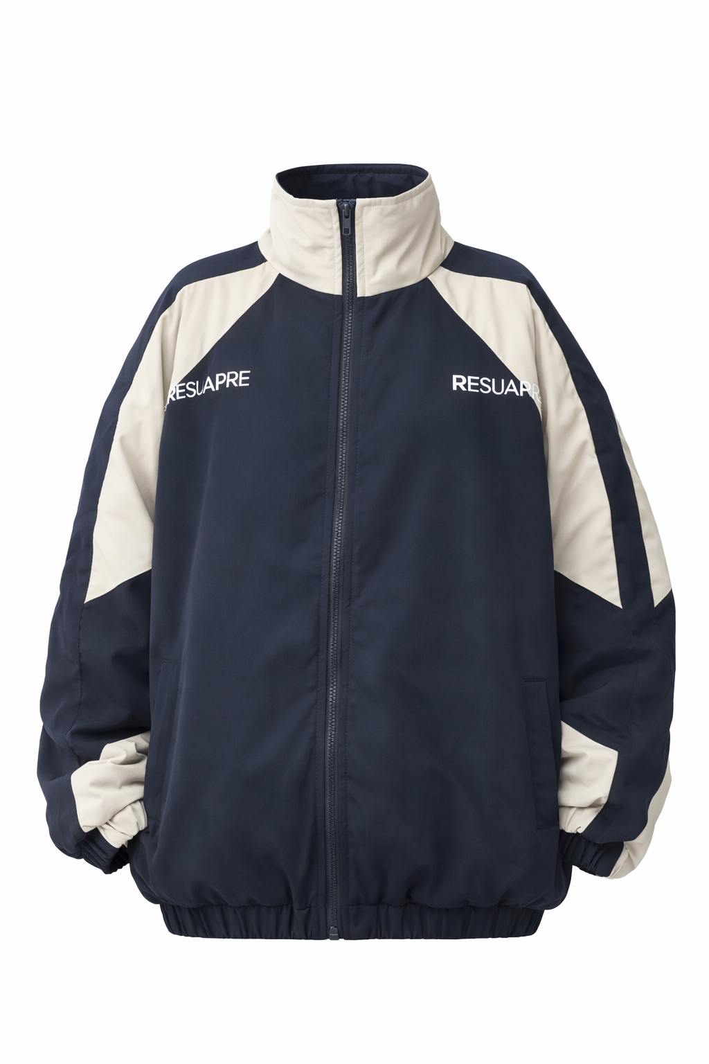 Two-Tone Oversized Windbreaker Jacket