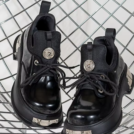 Cyber Skull Metal Platform Sneakers