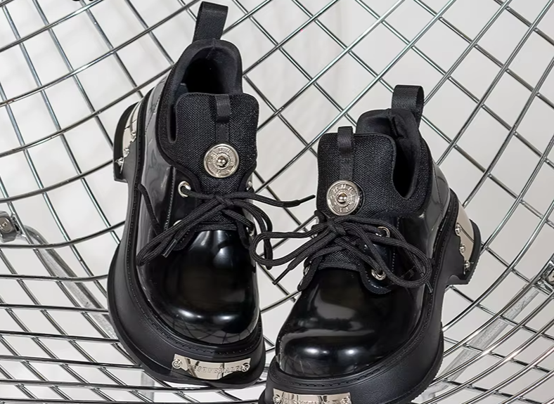 Cyber Skull Metal Platform Sneakers