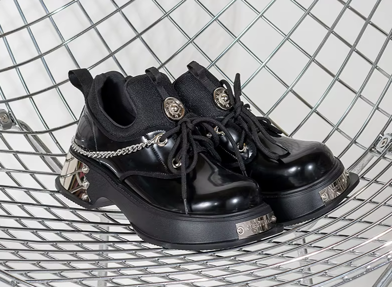Cyber Skull Metal Platform Sneakers