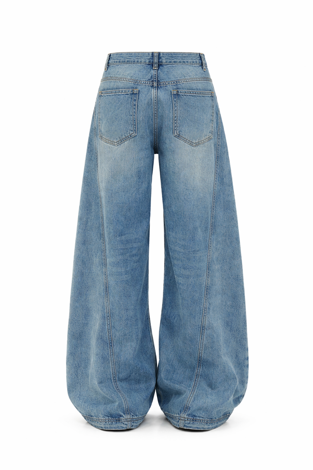 Washed Blue Ultra Wide Leg Jeans