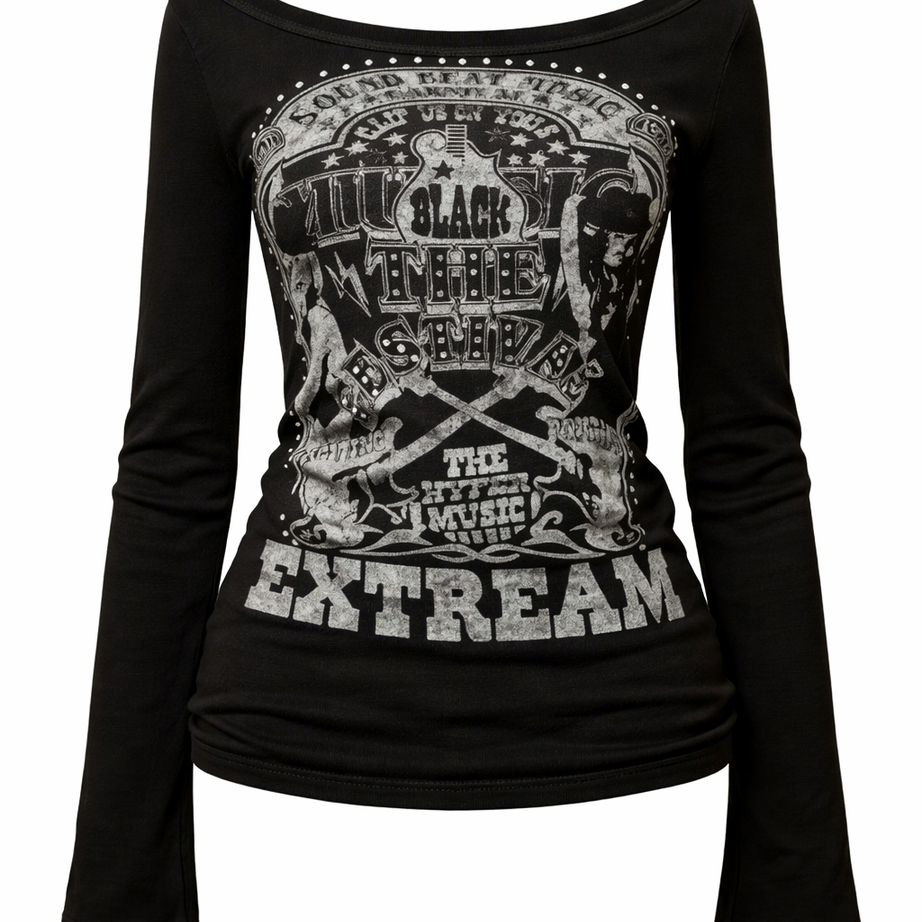 Grunge Festival Long Sleeve Top