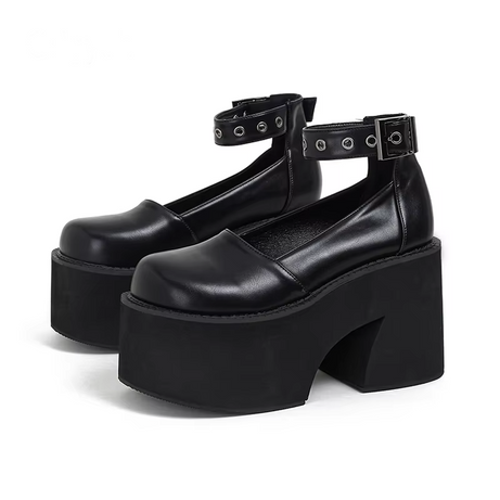 Midnight Edge Block Heel Shoes