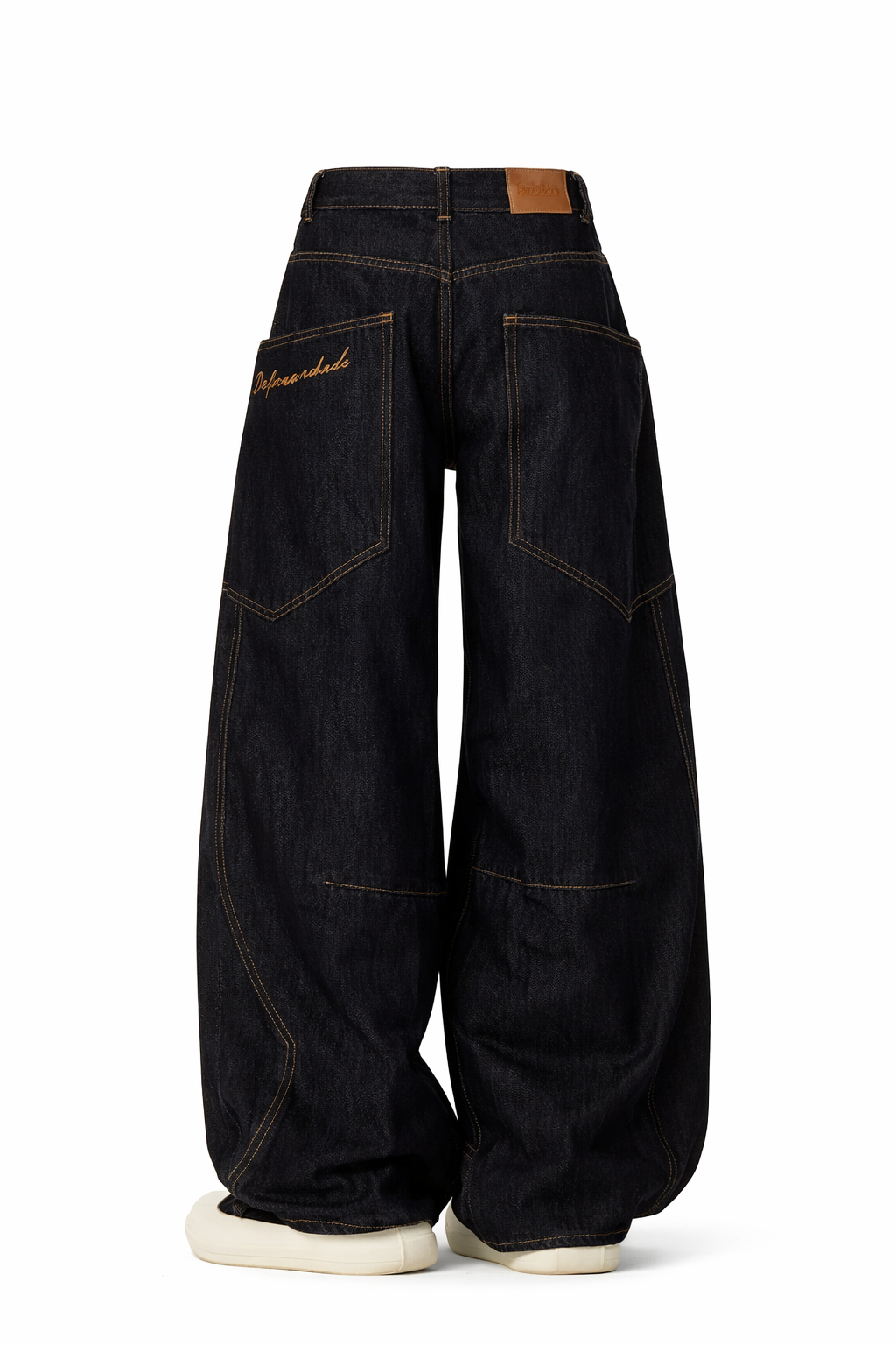 Y2K Contrast Stitch Baggy Denim Pants
