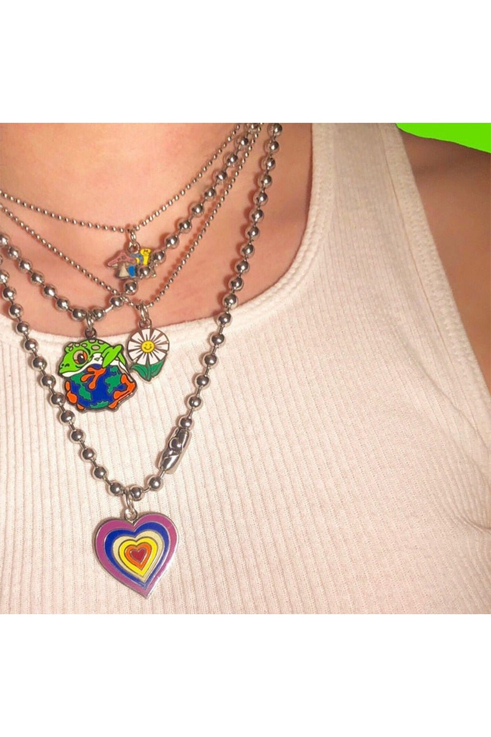 Y2k 80s Style Rainbow Necklace