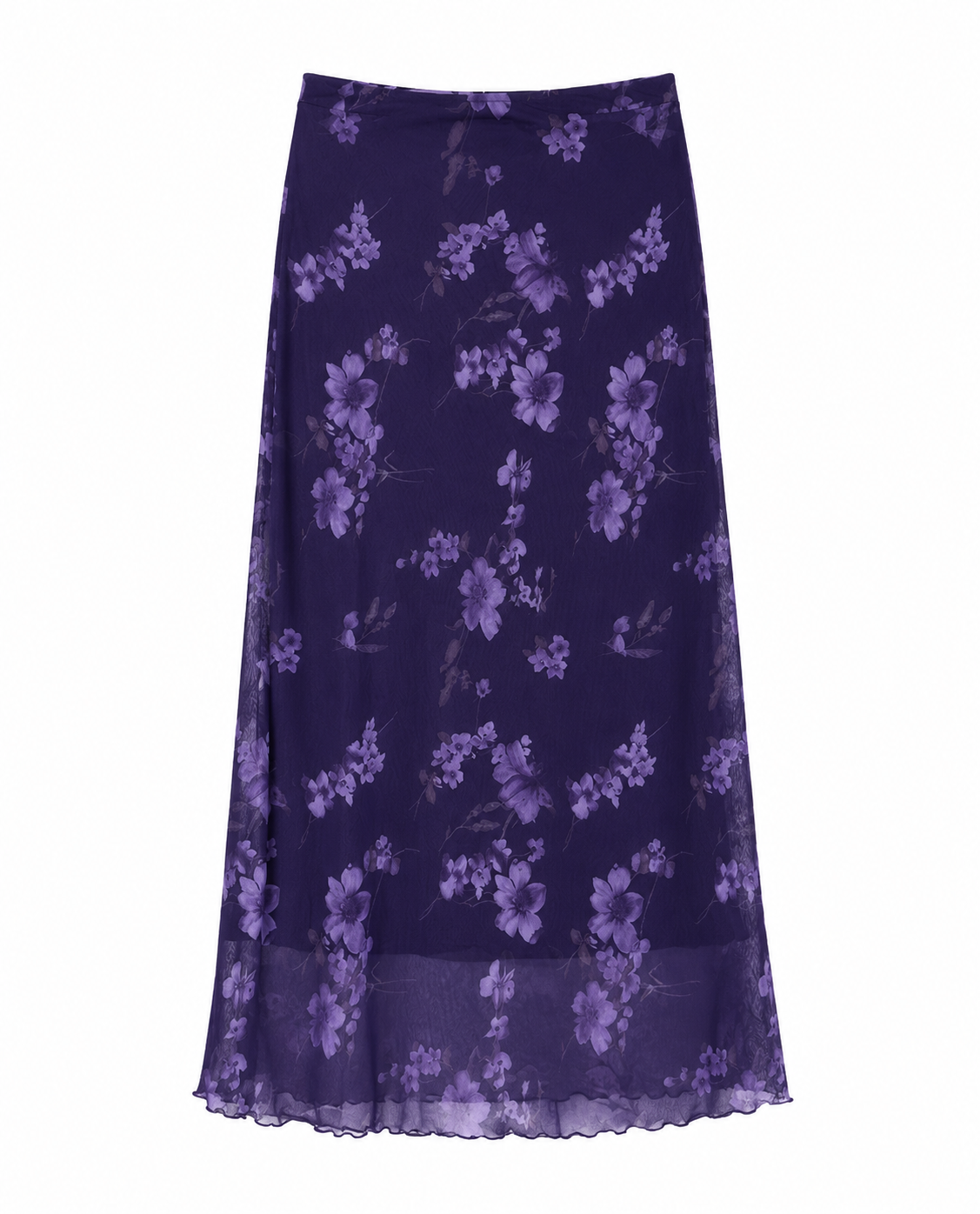 Y2K Violet Bloom Midi Skirt