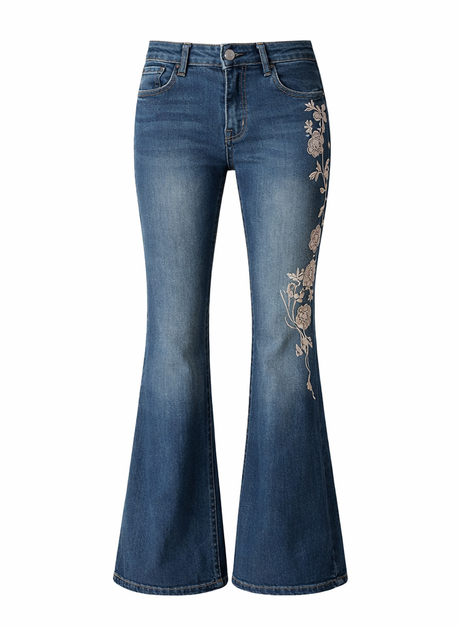 Petal Trail Embroidered Jeans