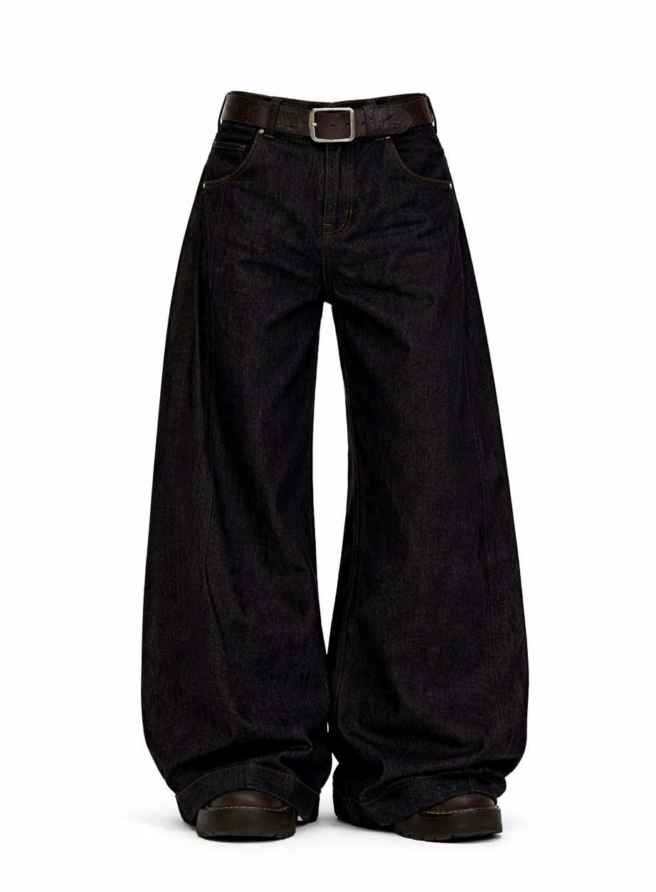 Dark Wash Slouchy Wide Leg Jeans