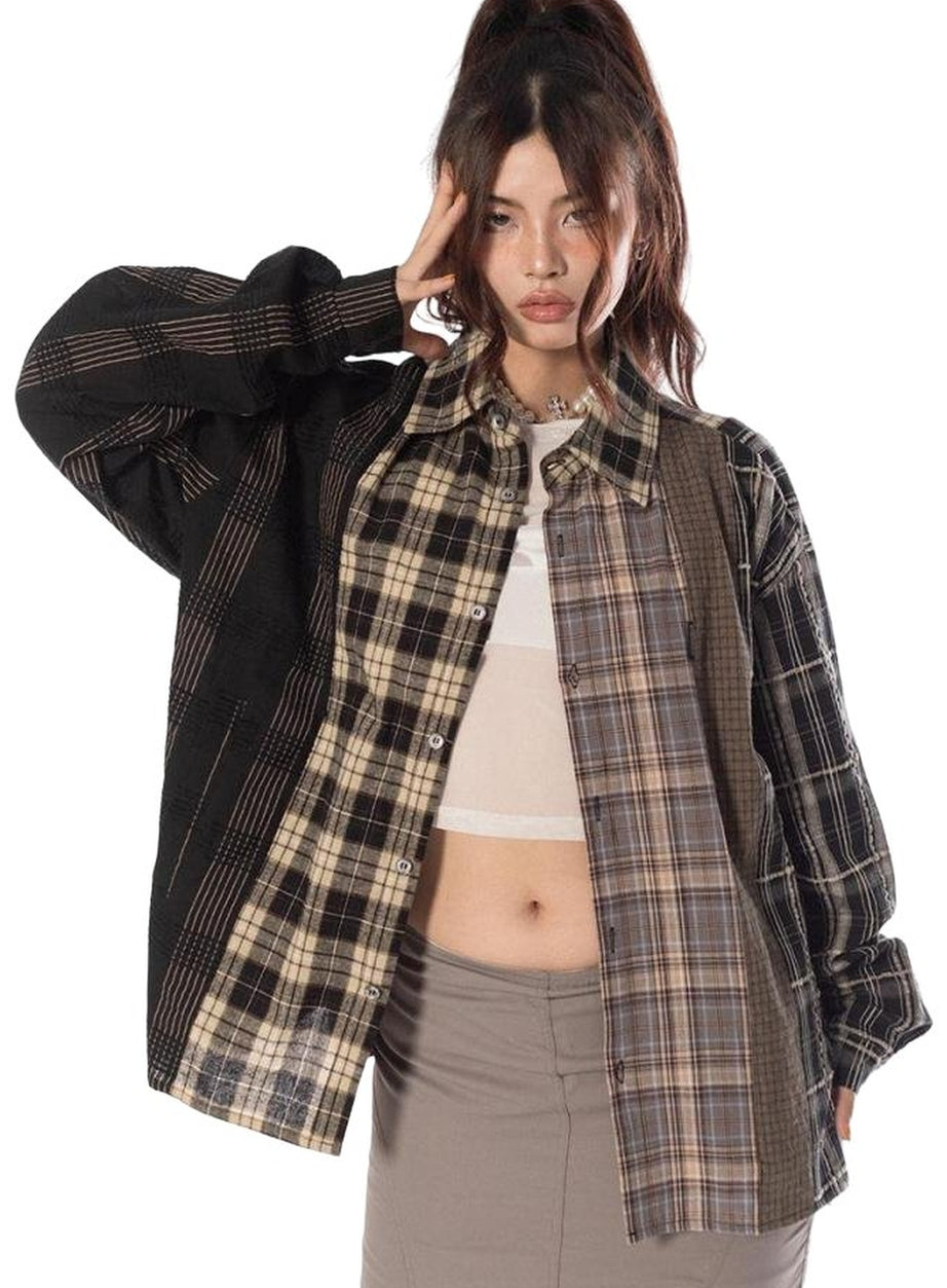 Y2k 90s Grunge Plaid Shirt