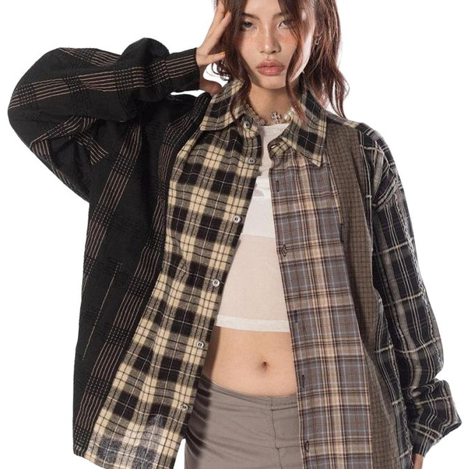 Y2k 90s Grunge Plaid Shirt