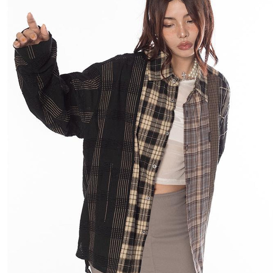 Y2k 90s Grunge Plaid Shirt