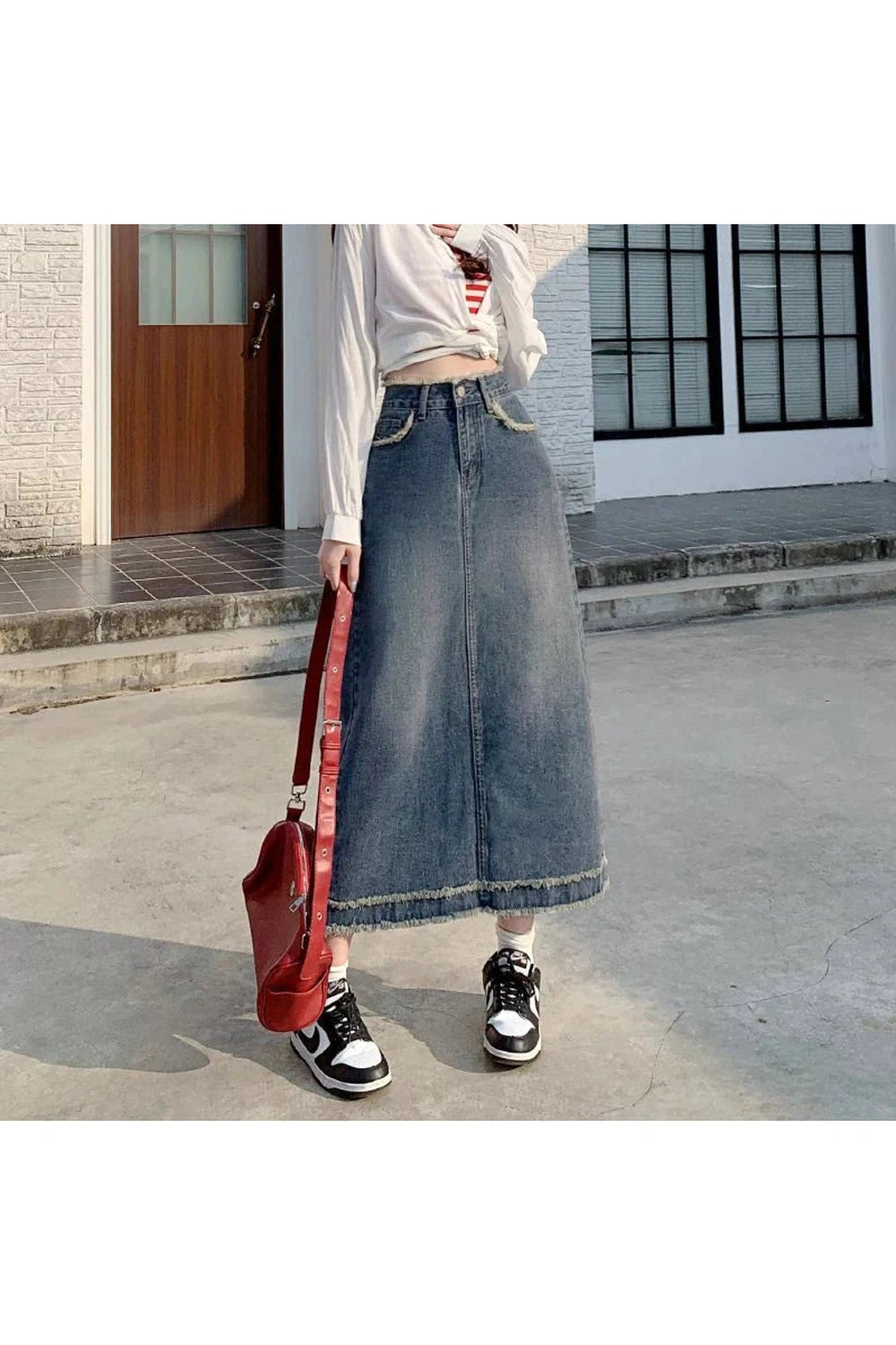 Y2k 90s High Waist Jean Skirt