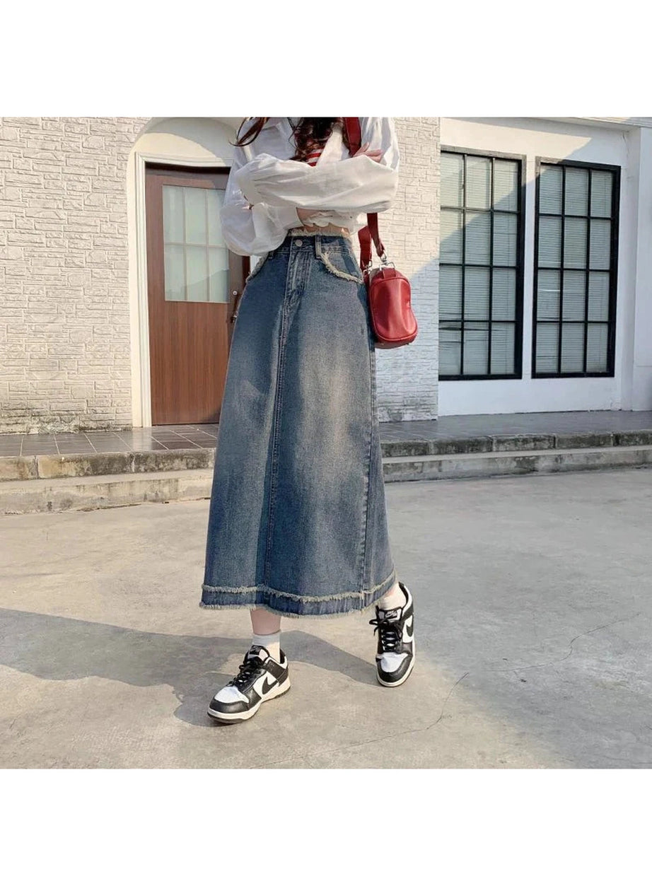Y2k 90s High Waist Jean Skirt