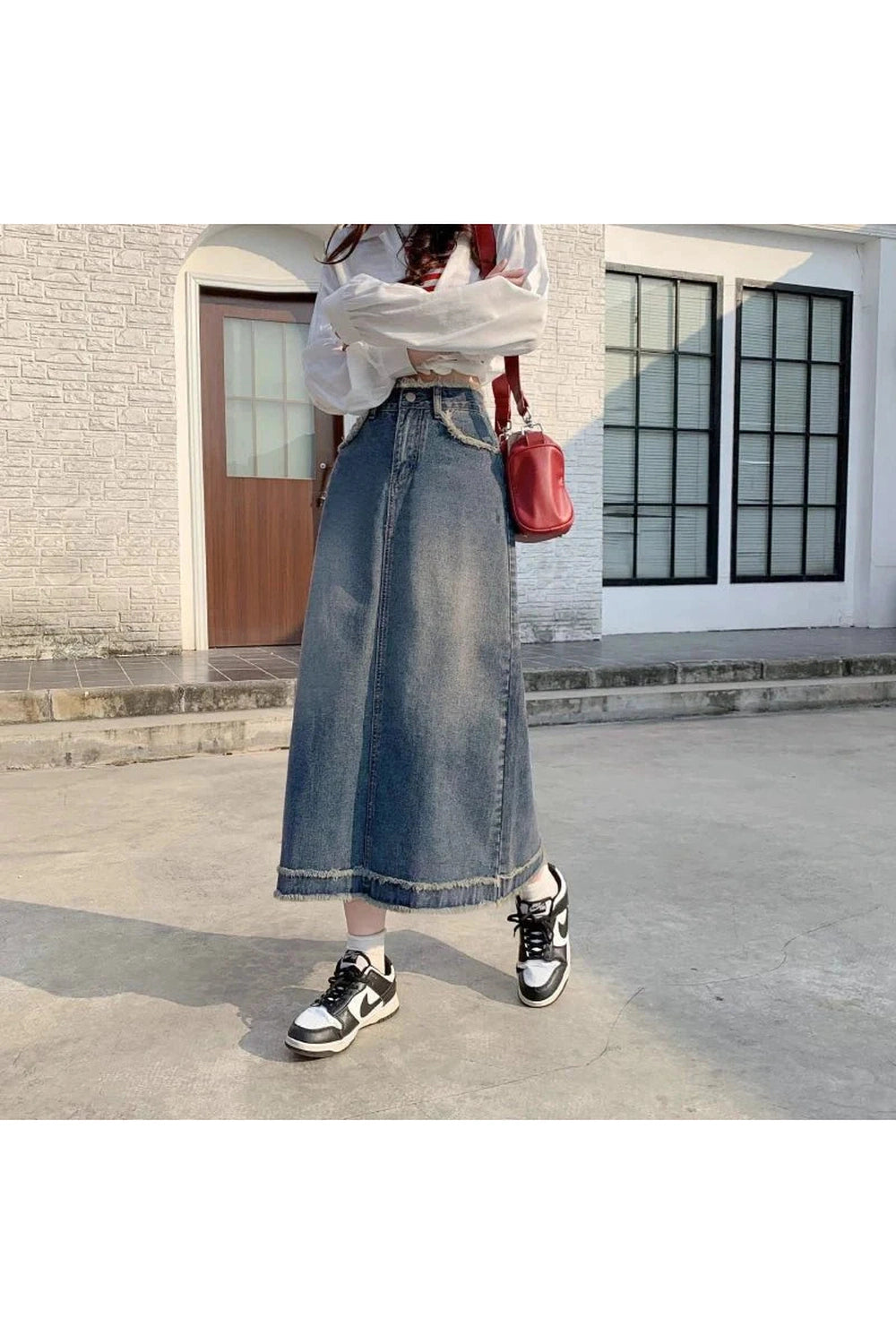 Y2k 90s High Waist Jean Skirt