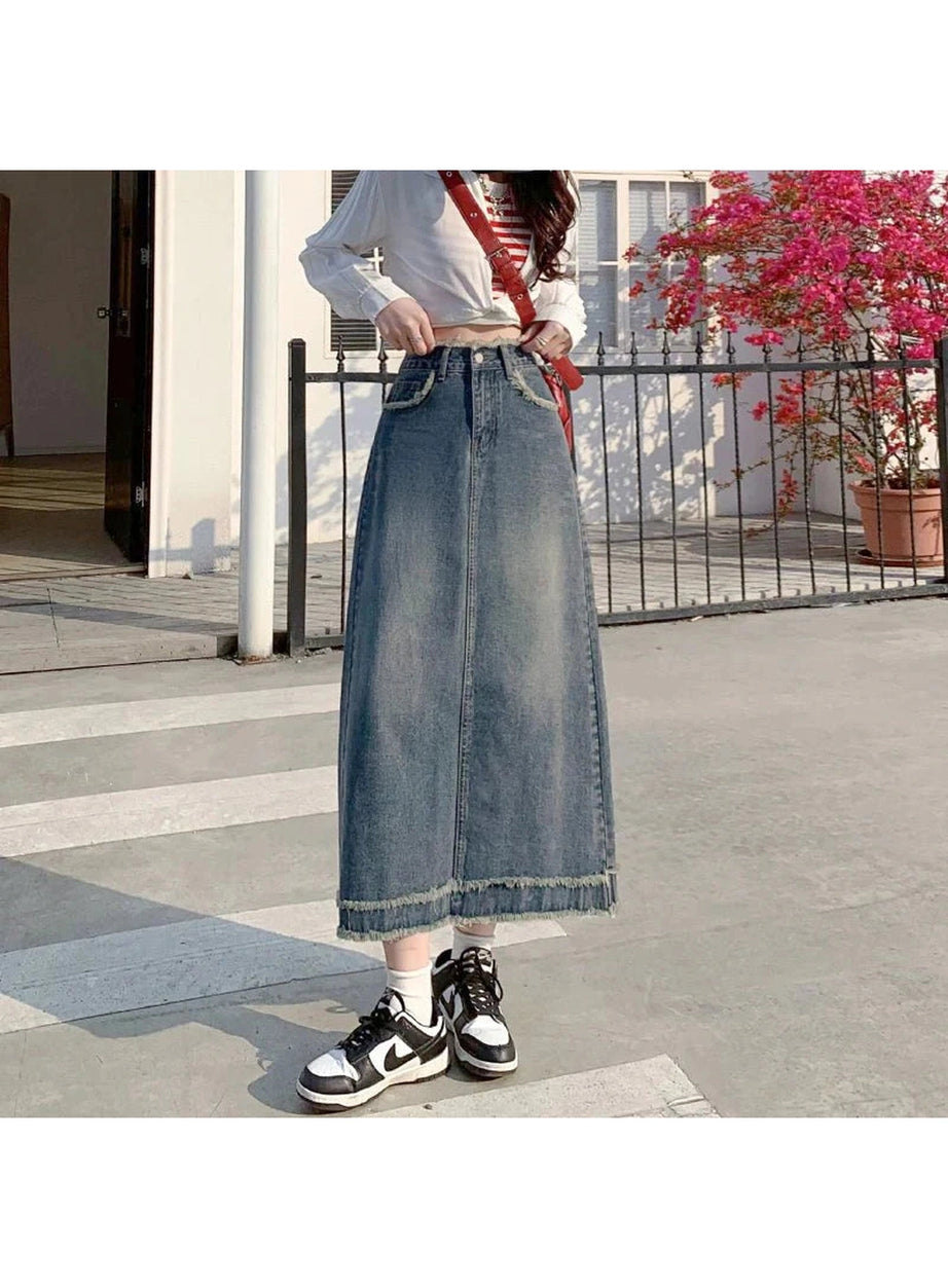 Y2k 90s High Waist Jean Skirt