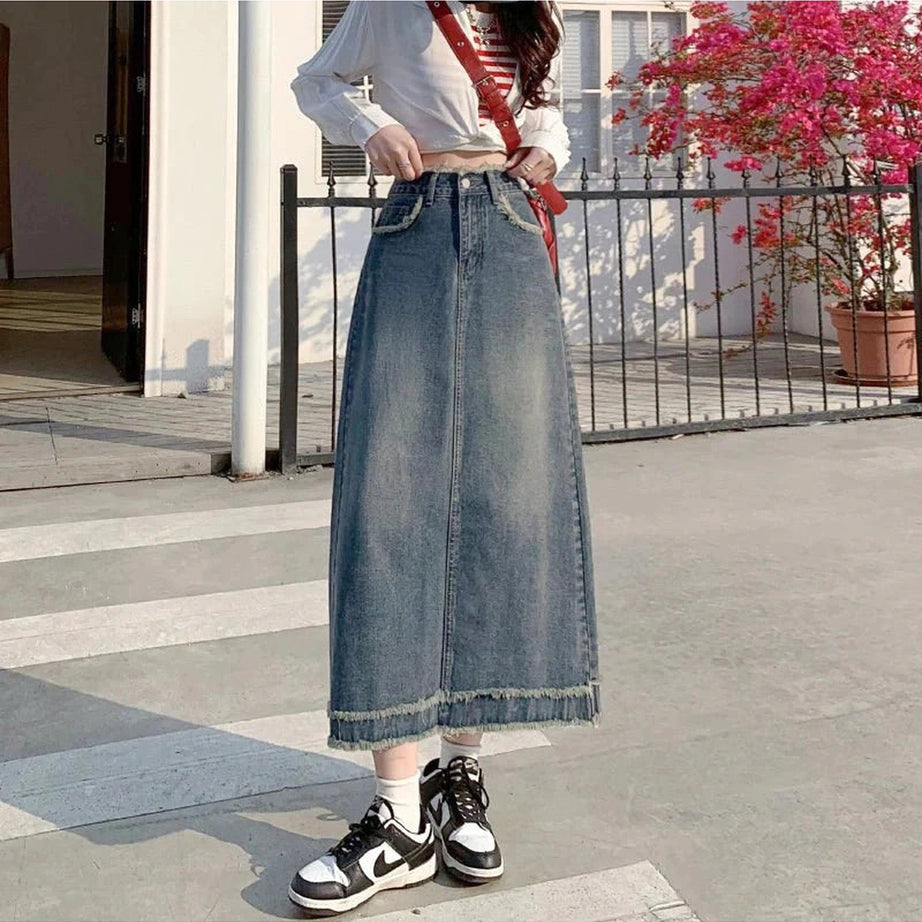 Y2k 90s High Waist Jean Skirt