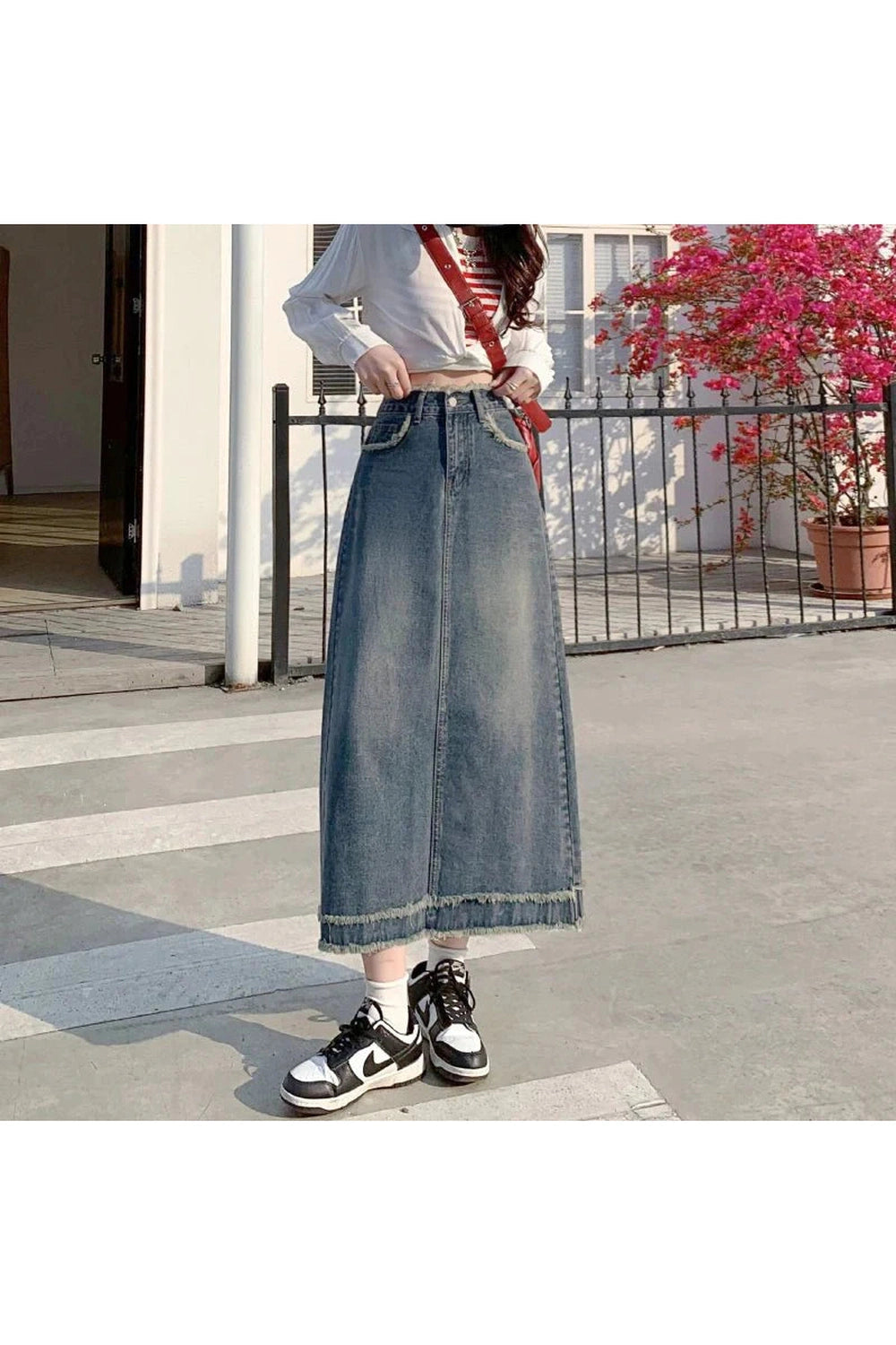 Y2k 90s High Waist Jean Skirt