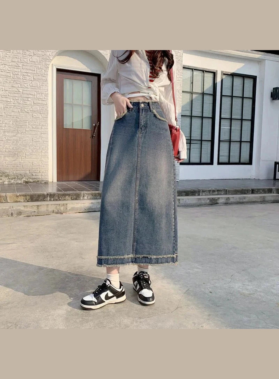 Y2k 90s High Waist Jean Skirt