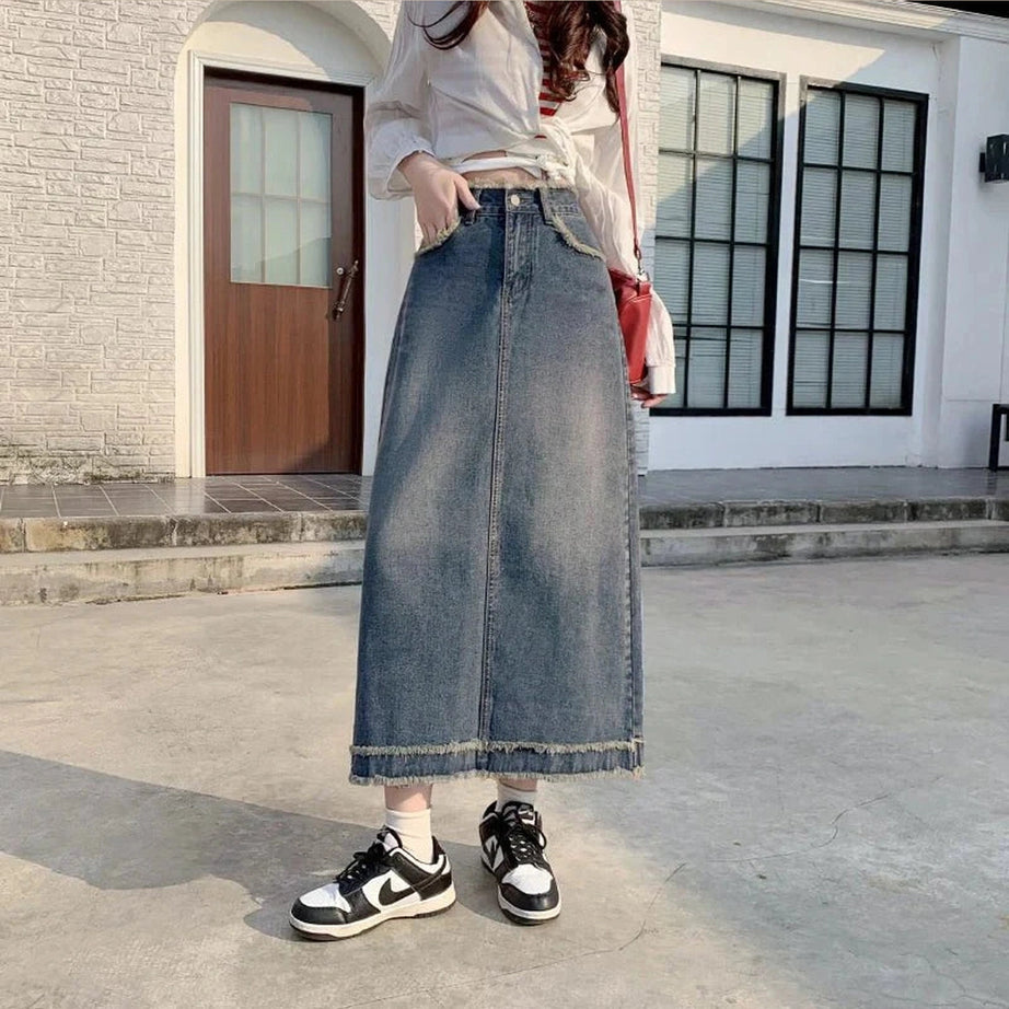 Y2k 90s High Waist Jean Skirt
