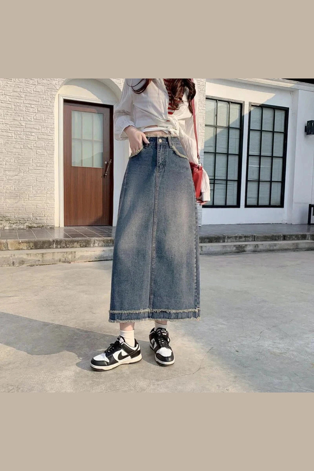 Y2k 90s High Waist Jean Skirt