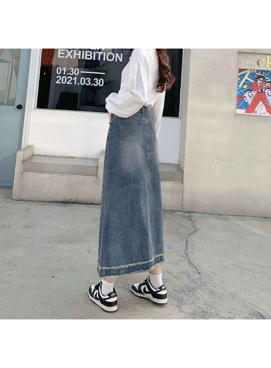 Y2k 90s High Waist Jean Skirt
