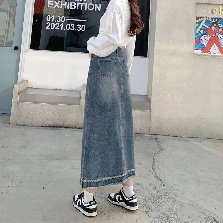 Y2k 90s High Waist Jean Skirt