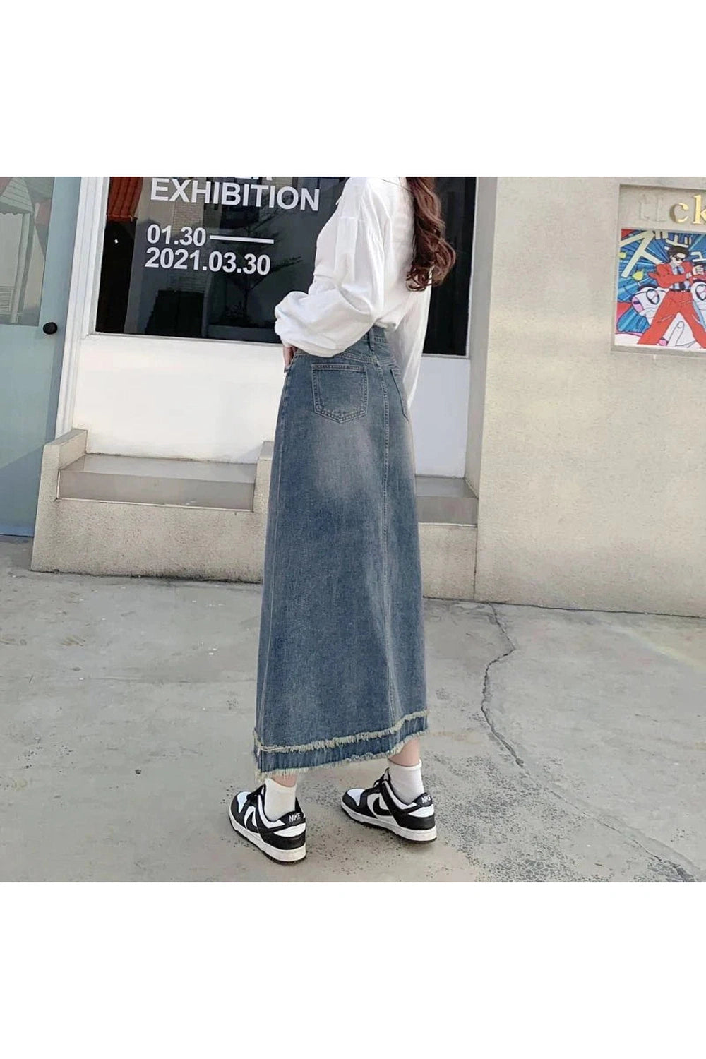 Y2k 90s High Waist Jean Skirt