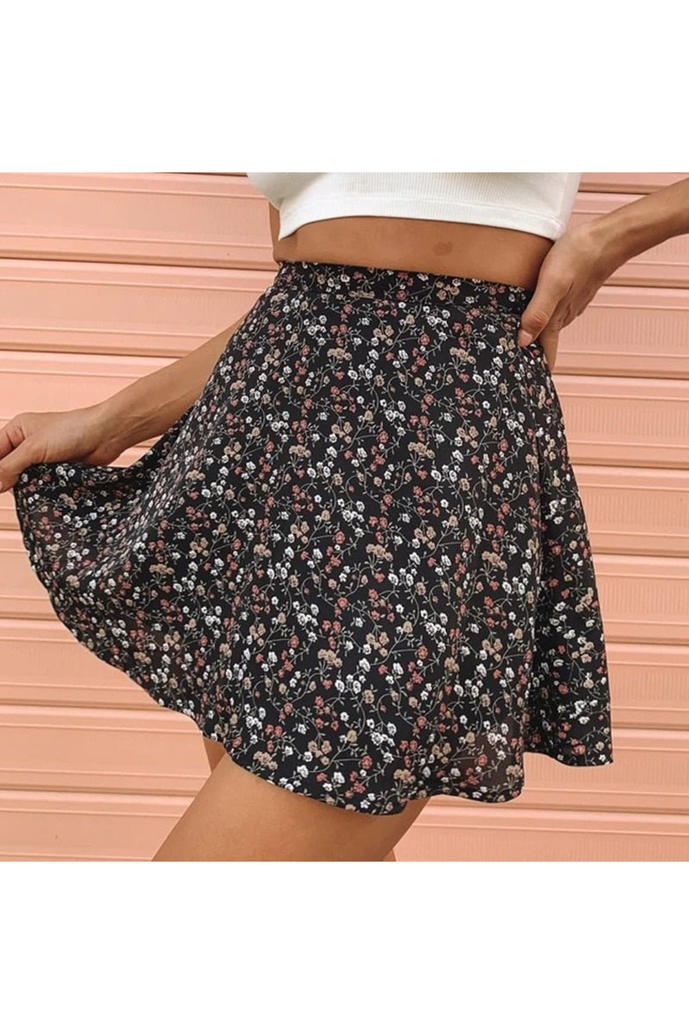 Y2k 90s Summer Floral Print Skirt