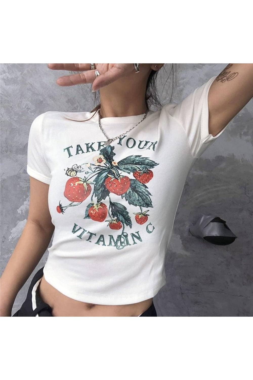 Y2k 90s Vintage Strawberry Crop Top