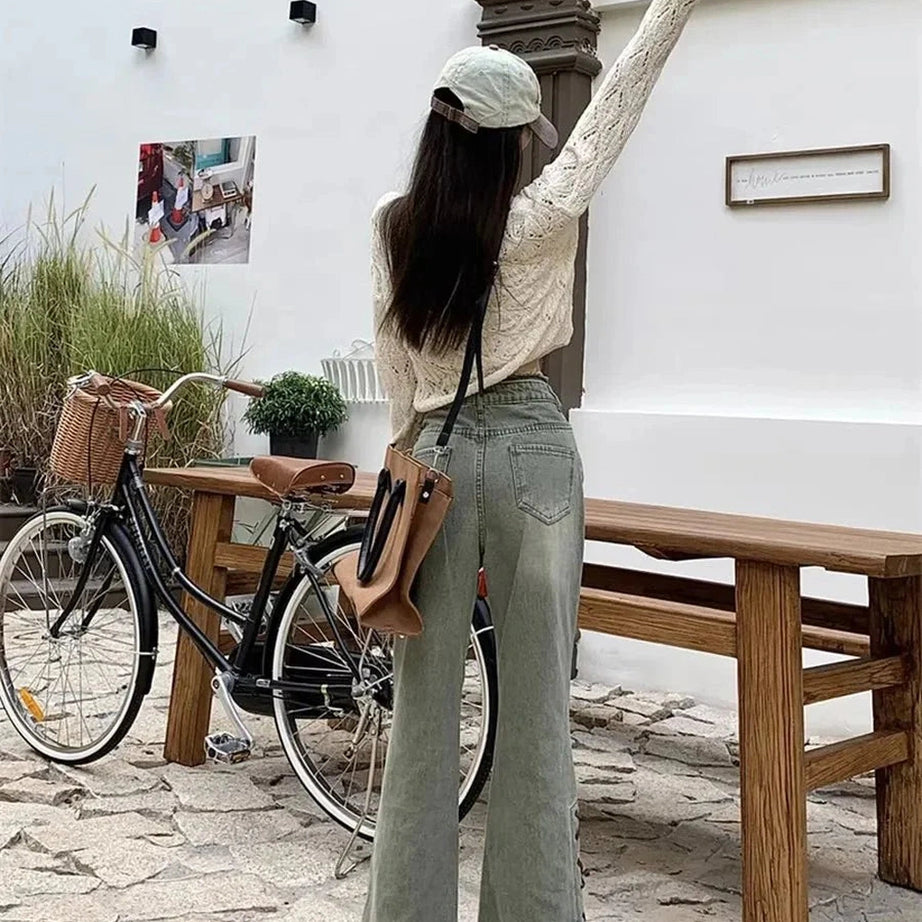 Y2k 90s Wide Leg Green Jeans