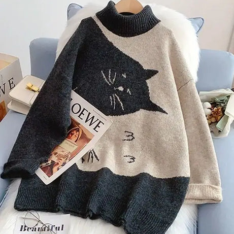 Sleepy Kittens Oversized Sweater