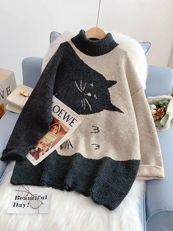 Sleepy Kittens Oversized Sweater