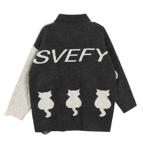 Sleepy Kittens Oversized Sweater