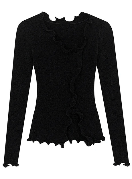 Soft Wave Ruffle Cardigan