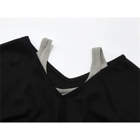 Layered Strap Crop Sweatshirt