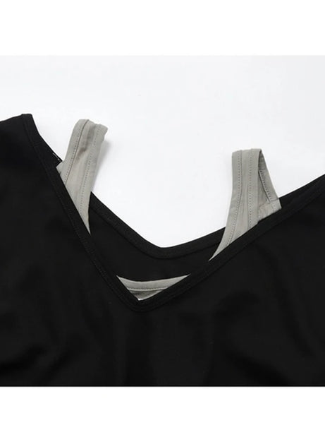 Layered Strap Crop Sweatshirt