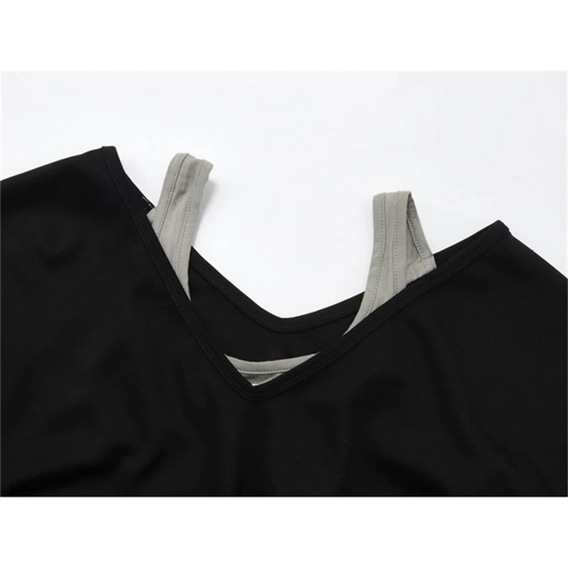 Layered Strap Crop Sweatshirt