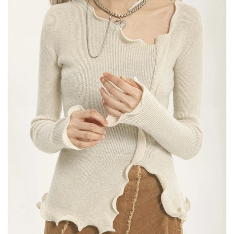 Soft Wave Ruffle Cardigan