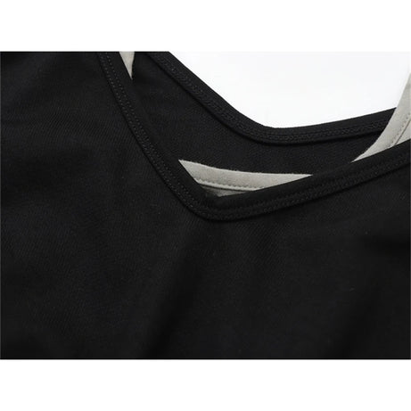 Layered Strap Crop Sweatshirt