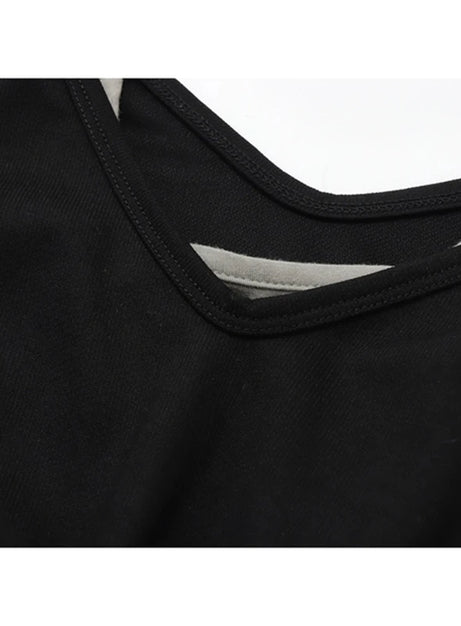 Layered Strap Crop Sweatshirt