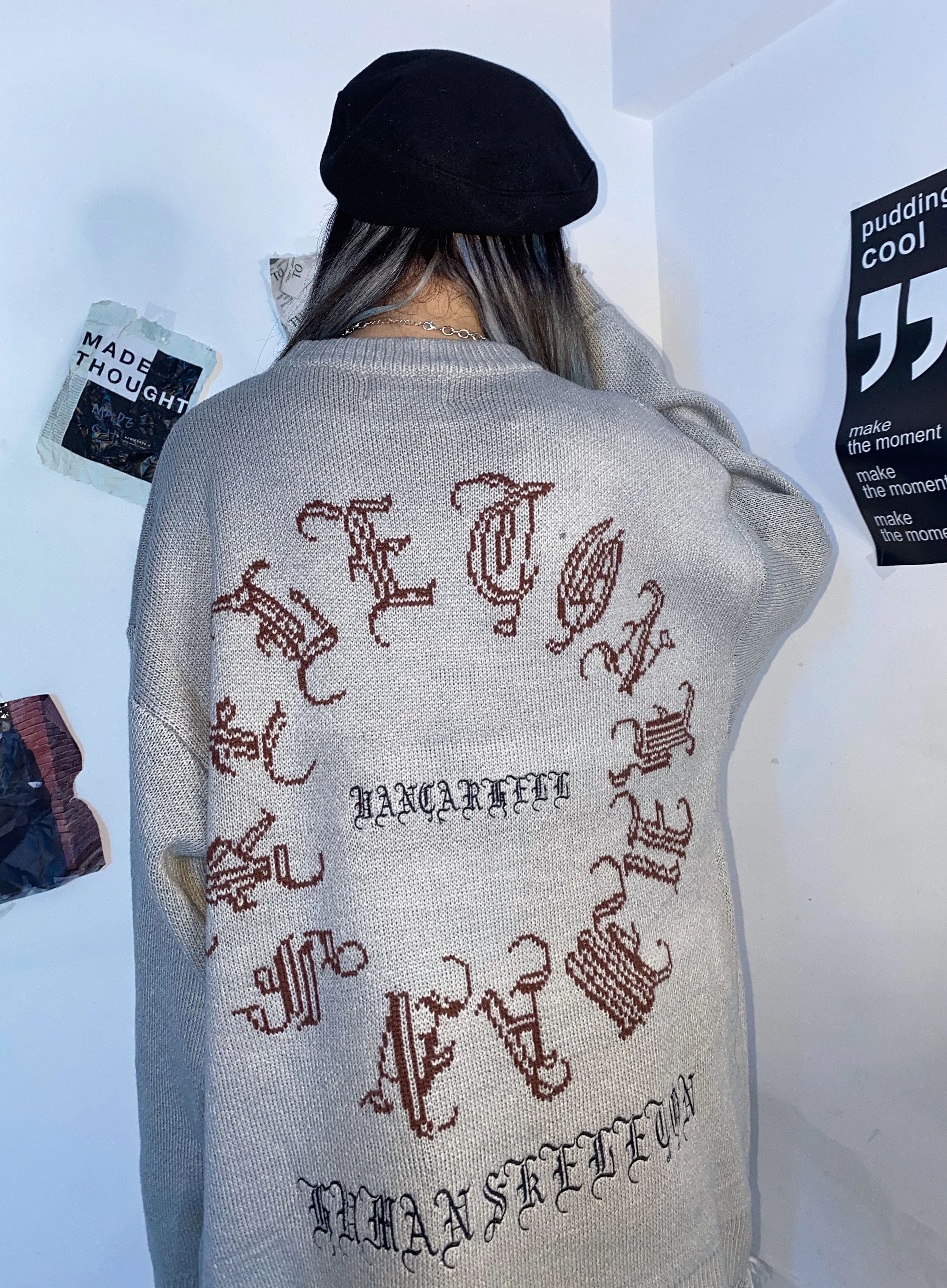 Gothic-Strickpullover „Dark Spine“